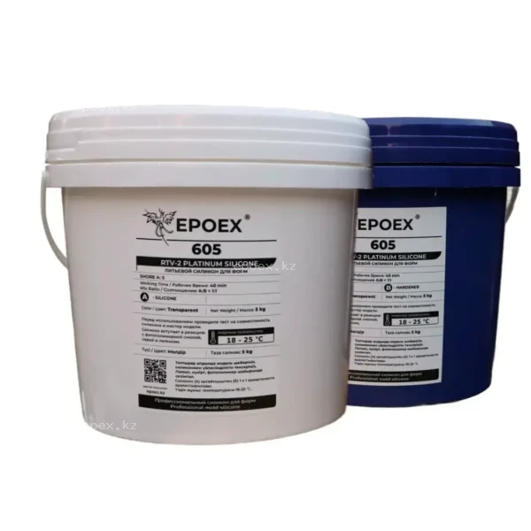 Силикон для форм EPOEX-605 RTV-2, Shore A 5, комплект 10 кг (полупрозрачный)