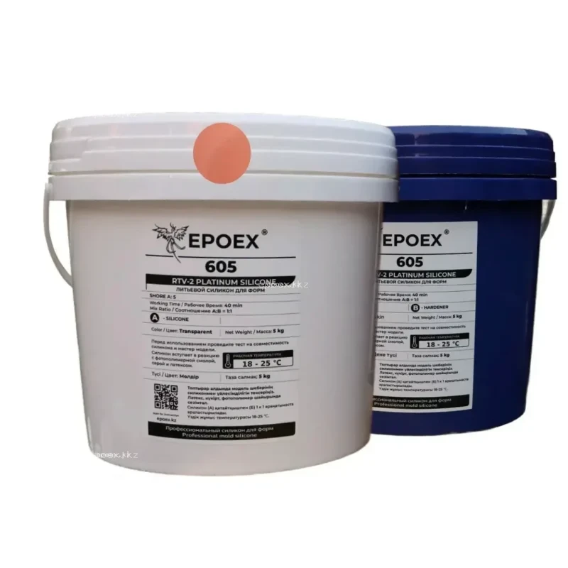 Силикон для форм EPOEX-605 RTV-2, Shore A 5, комплект 10 кг (телесный)