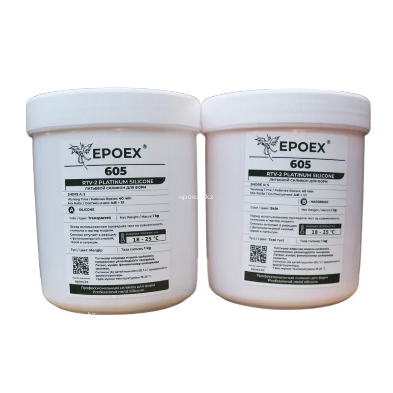 Силикон для форм EPOEX-605 RTV-2, Shore A 5, комплект 2 кг (полупрозрачный)